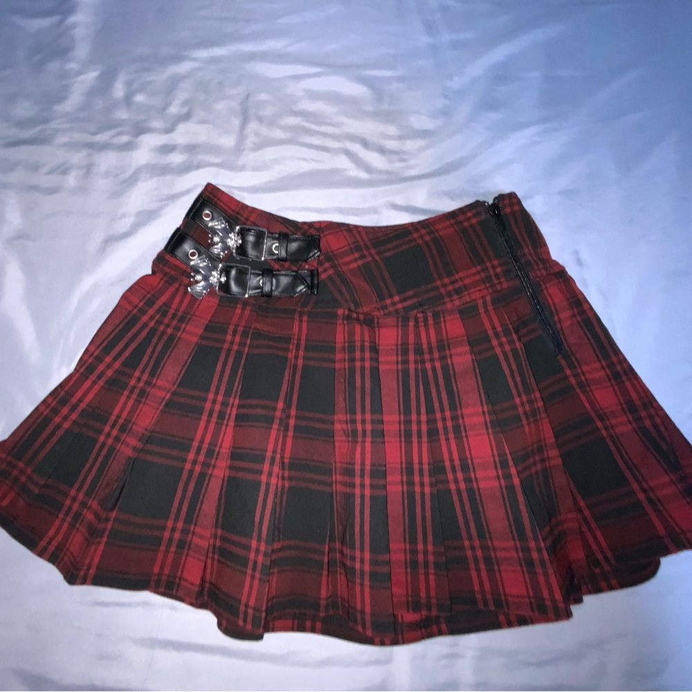 KillStar Bat Pleated Plaid Skirt